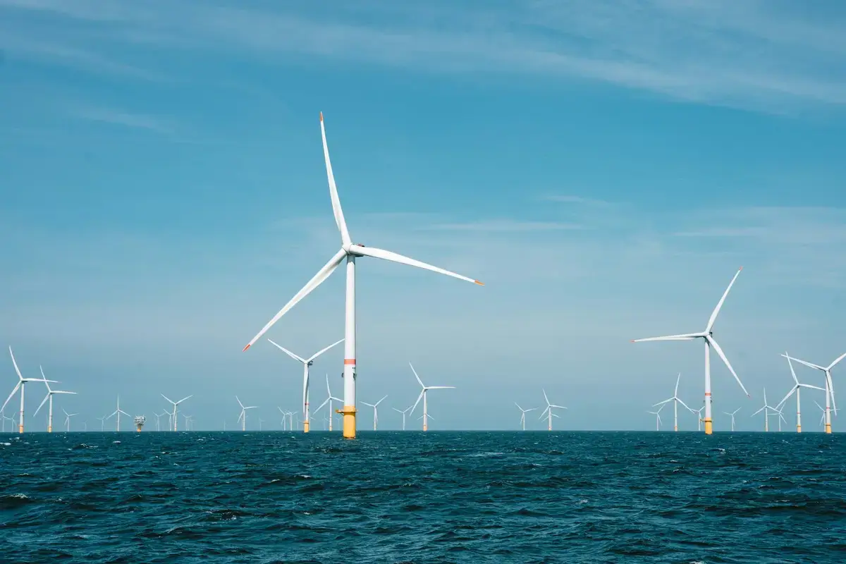 海上風力發電機組，示意浮動式離岸風電示範計畫