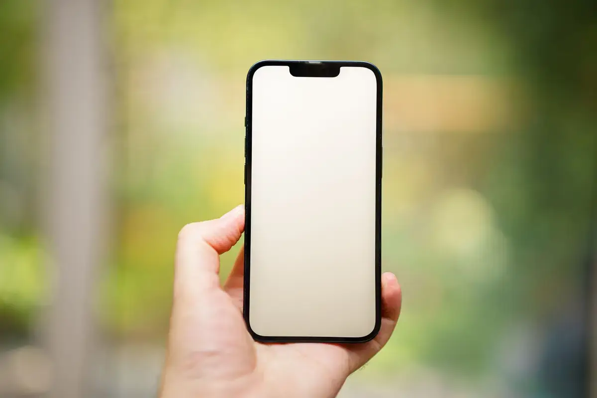 手持 iPhone 顯示儲存空間設定介面（示意圖）