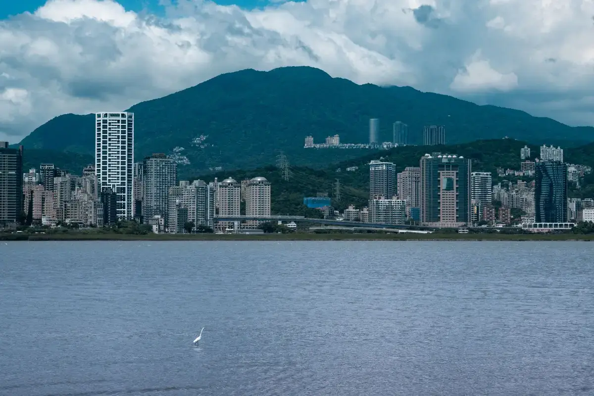 白天的新北市河濱橋景