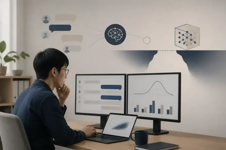 OpenAI 用真實使用者對話重放，餵給還沒上線的新模型做上線前測試的示意