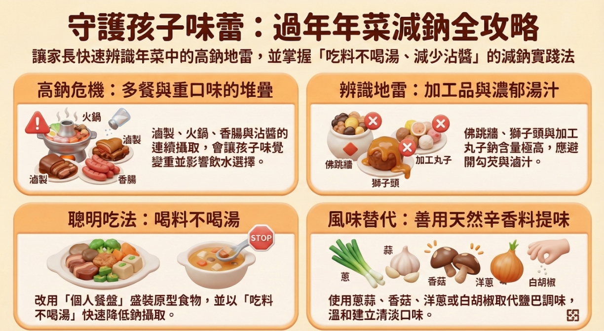 兒童高鈉飲食警訊：過年年菜這些地雷，孩子最容易吃超標