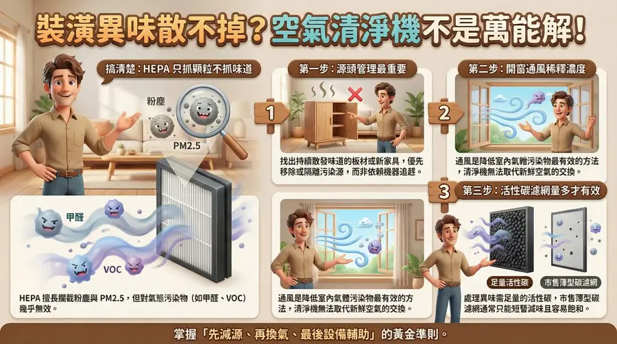 空氣清淨機能救裝潢後的居住健康嗎？HEPA 能處理的，跟你聞到的不一樣  HEPA and Indoor VOCs