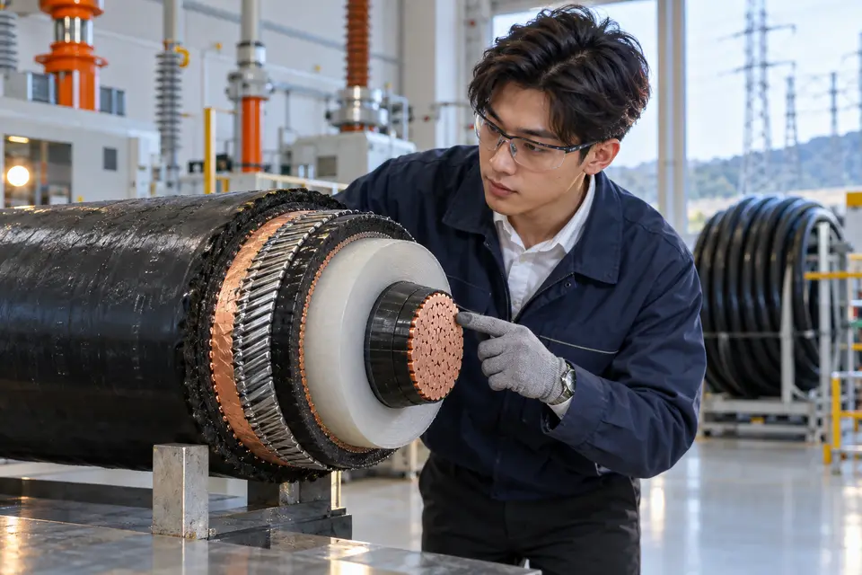 工業現場的高壓交連聚乙烯電力電纜捲盤