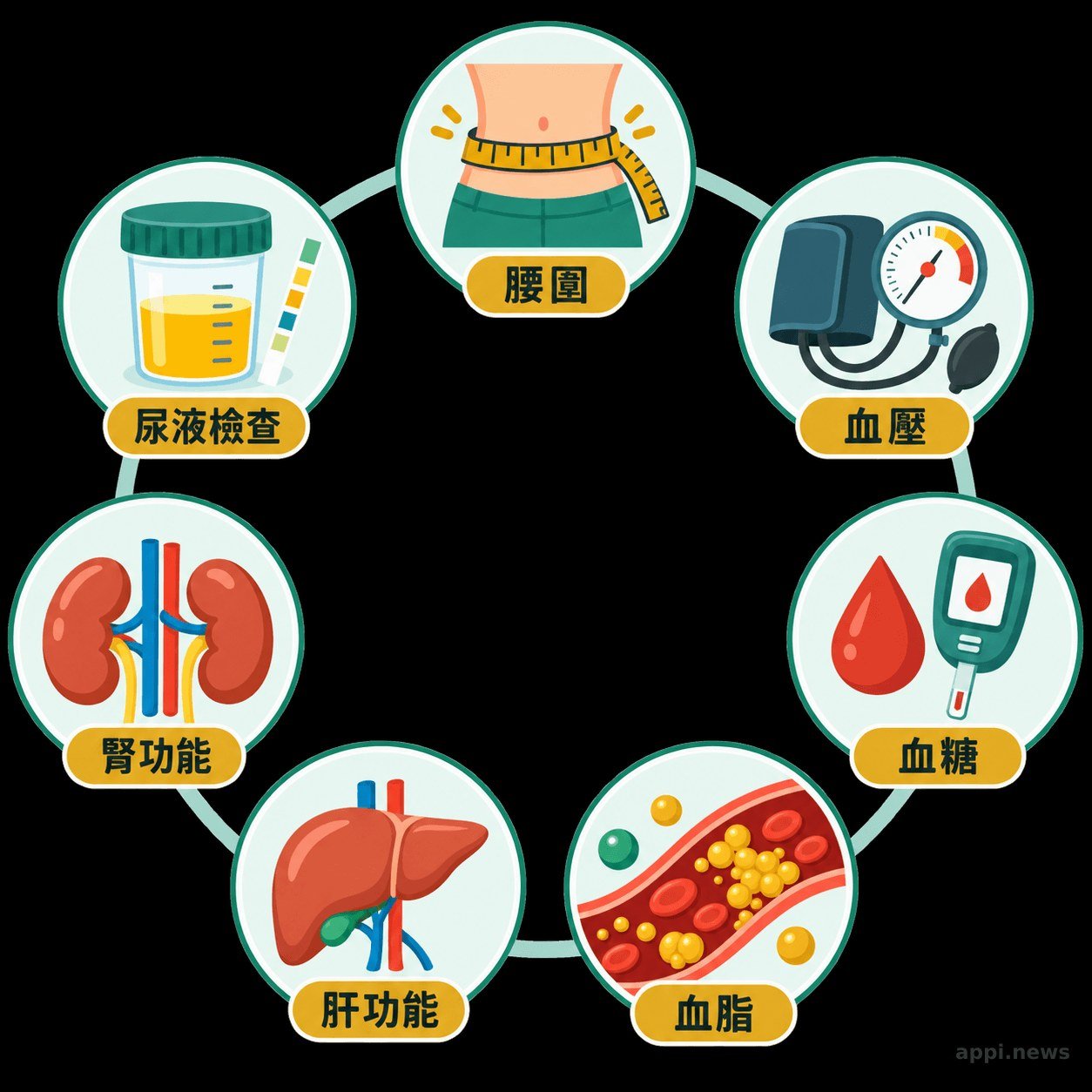四週健康管理時間軸，依序呈現整理報告、減糖、增加步行、量腰圍與回診