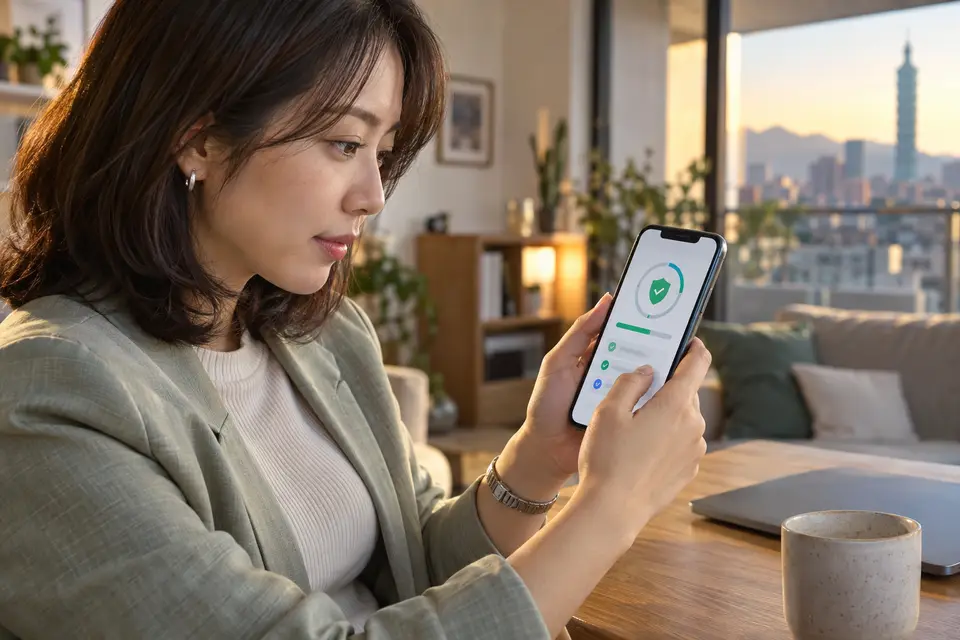 使用者在 Android 手機安全設定中查看應用程式掃描功能
