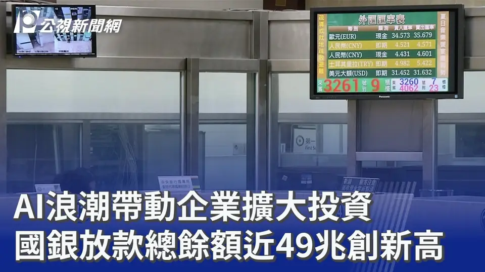 （2026-09-10）AI浪潮帶動企業擴大投資 國銀放款總餘額近49兆創新高｜20260910 公視晚間新聞
