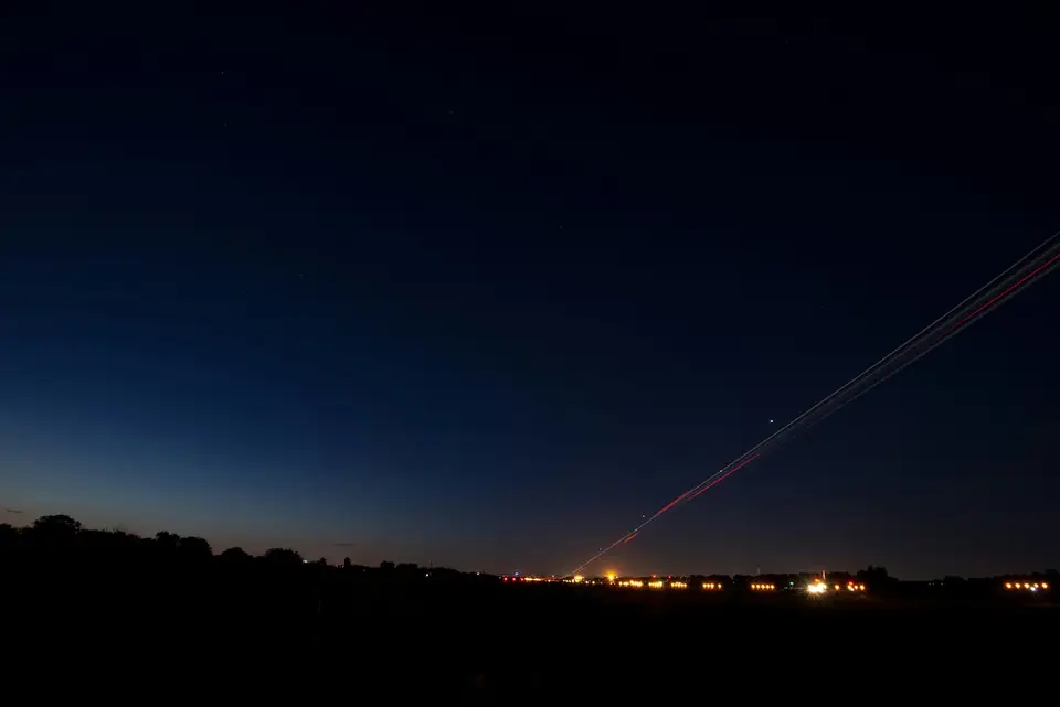 夜間防空系統運作示意圖（示意圖）