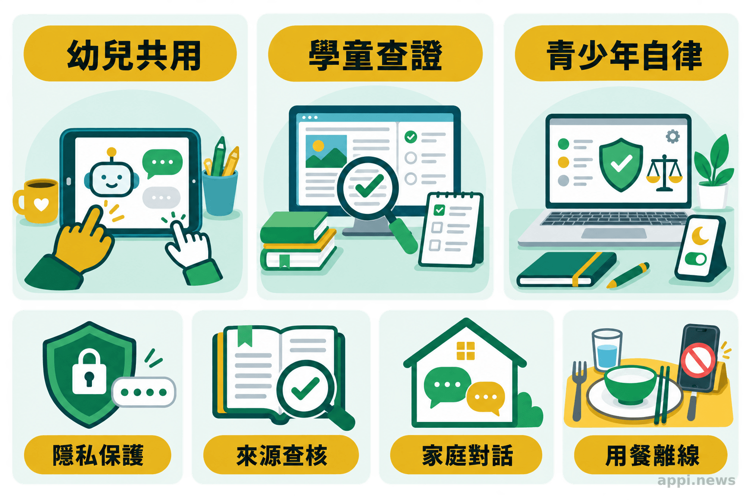 依孩子年齡調整 AI 陪伴、查證、隱私與自主界線