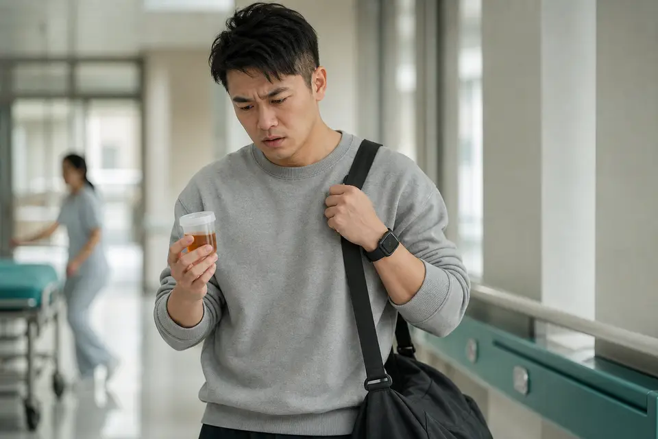 示意圖：醫院急診部門走廊，象徵出現警訊時應立刻就醫
