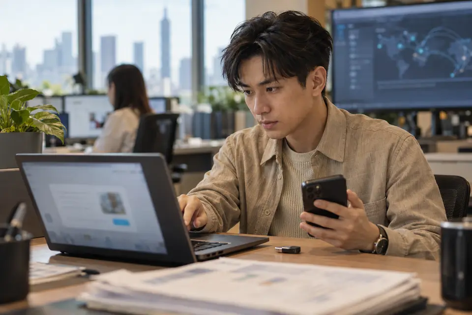 企業筆電上同時存在未經核准的個人 AI 帳號與工作資料