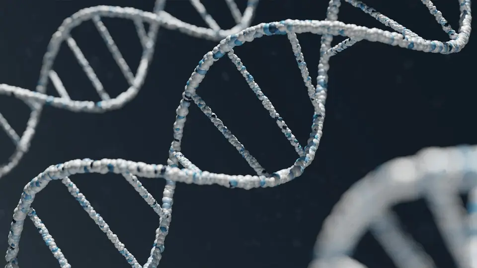 DNA分子鏈的抽象科學示意圖