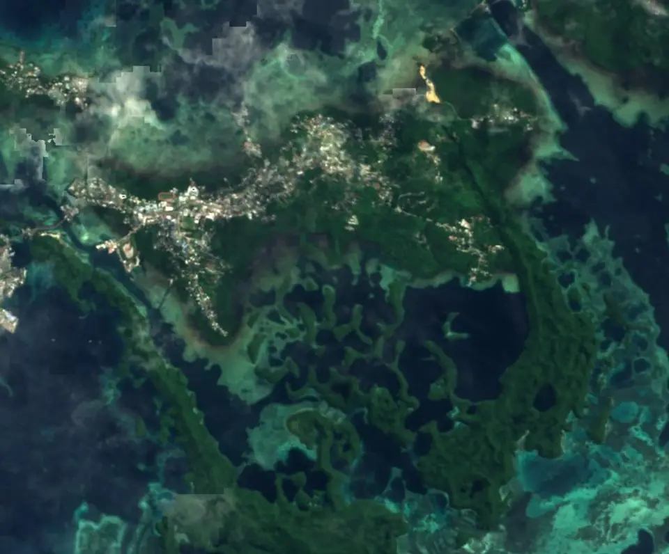 帛琉科羅爾島衛星影像