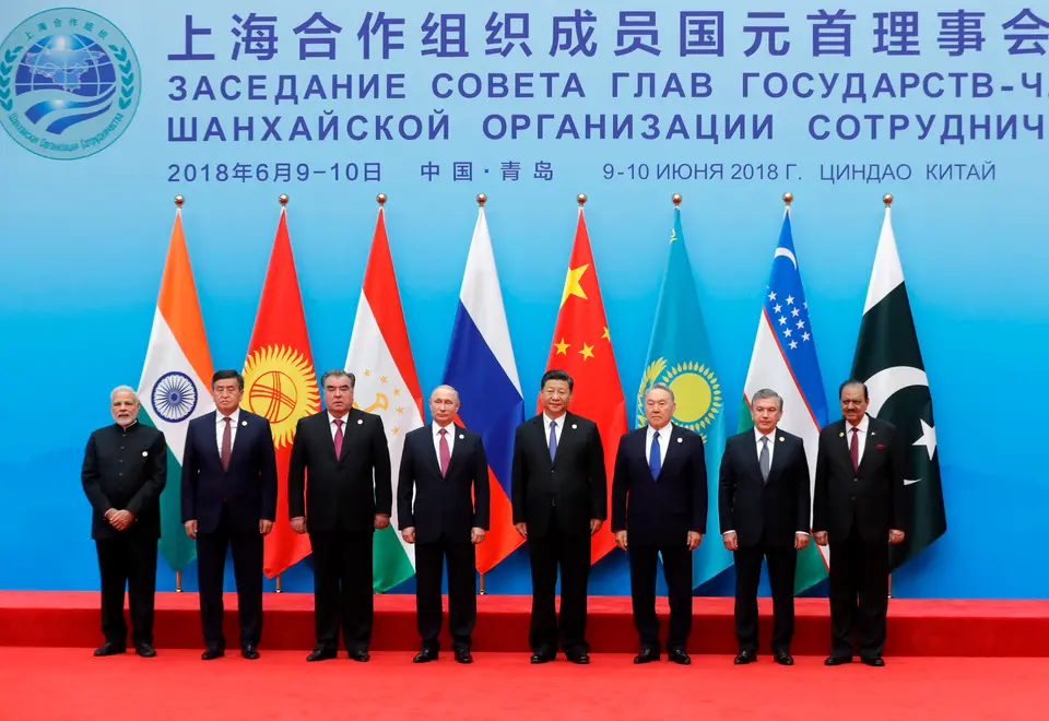 上海合作組織多國領袖在峰會合照
