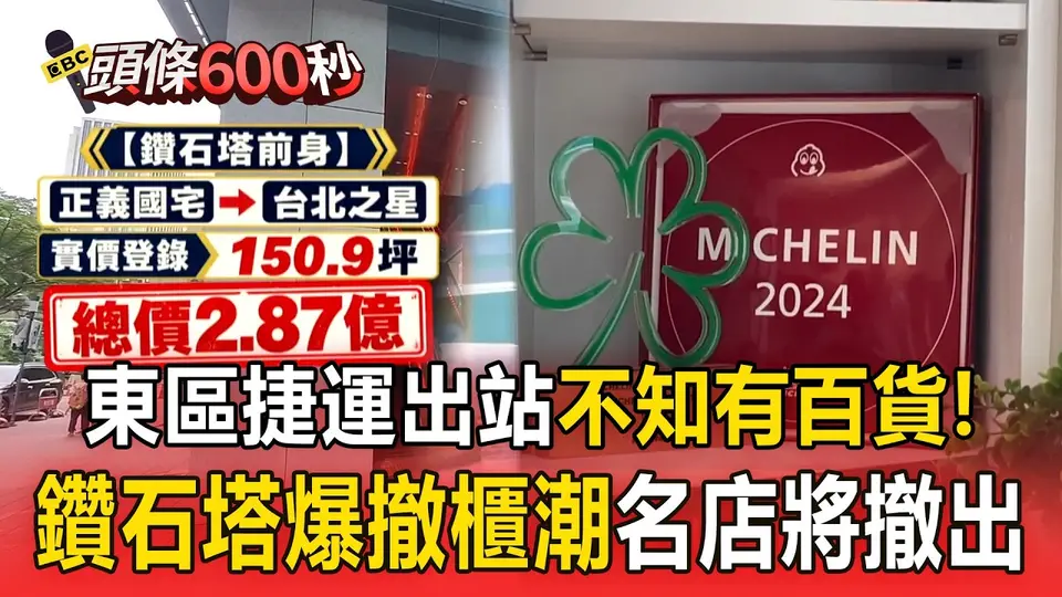 東區逛街版圖轉移！捷運出站不知有百貨 鑽石塔爆撤櫃潮 名店「小小樹食」將撤出【頭條600秒】